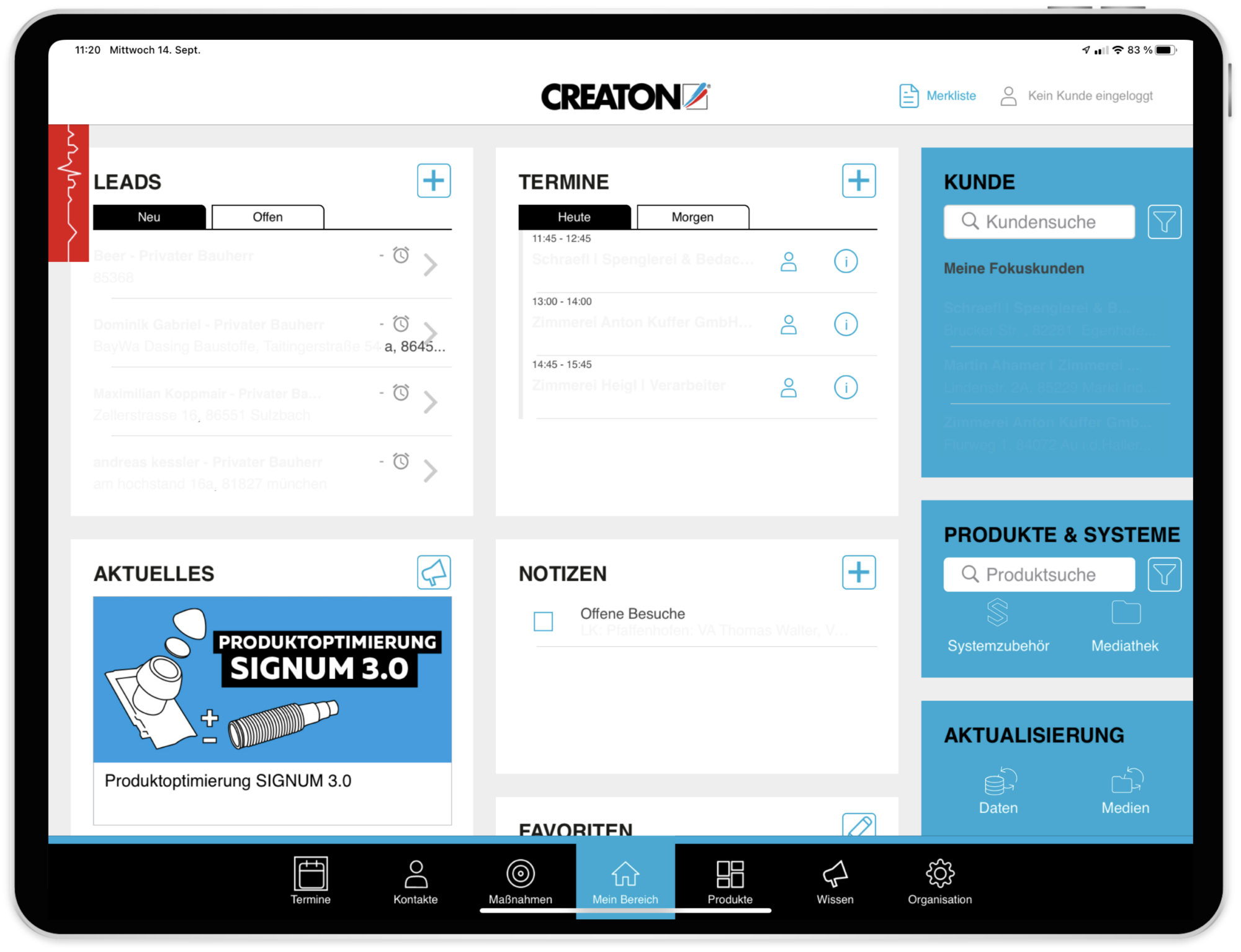 Kommdirekt Bildbeschreibung: creaton-mycreaton-samoa-sales-app-dashboard