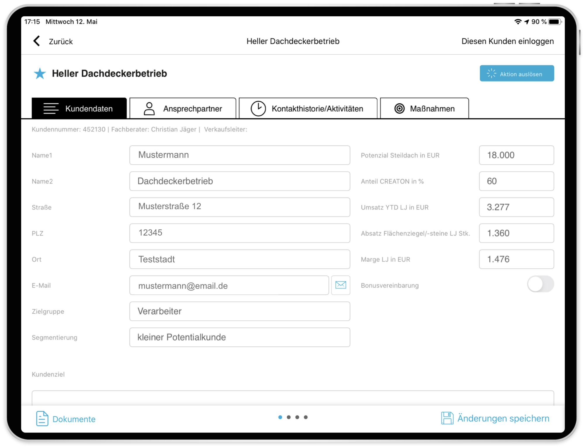 Kommdirekt Bildbeschreibung: creaton-mycreaton-samoa-sales-app-kundendaten