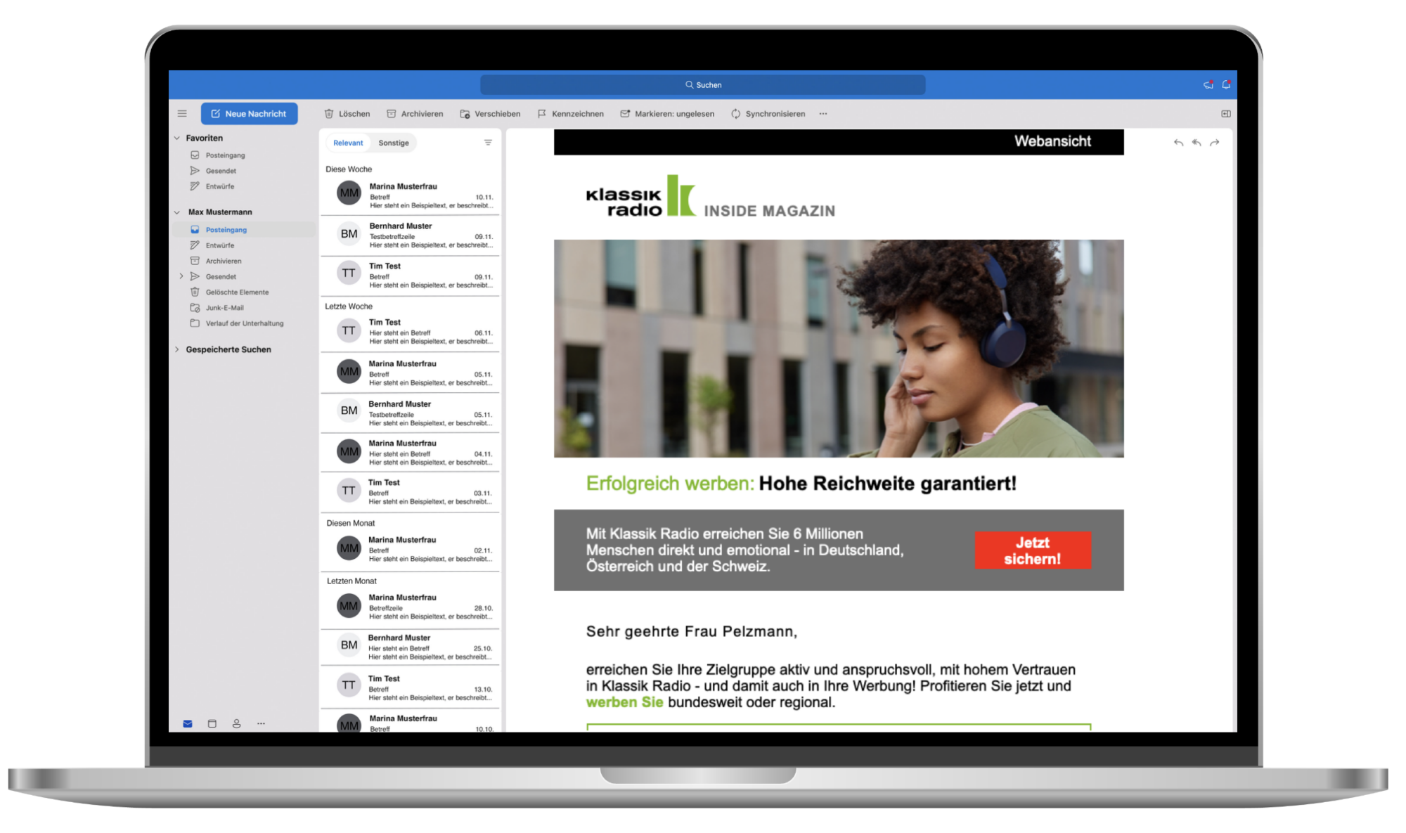 Kommdirekt Bildbeschreibung: klassikradio-email-marketing-email-desktop-kommdirekt
